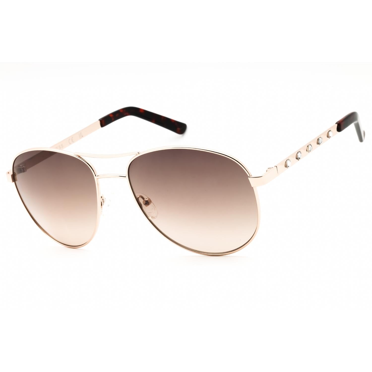Guess Factory GF0408 Women Aviator Sunglasses Gold / Gradient Brown
