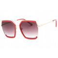 Guess Factory GF0418 Women Rectangular Sunglasses Shiny Bordeaux / Gradient Bordeaux
