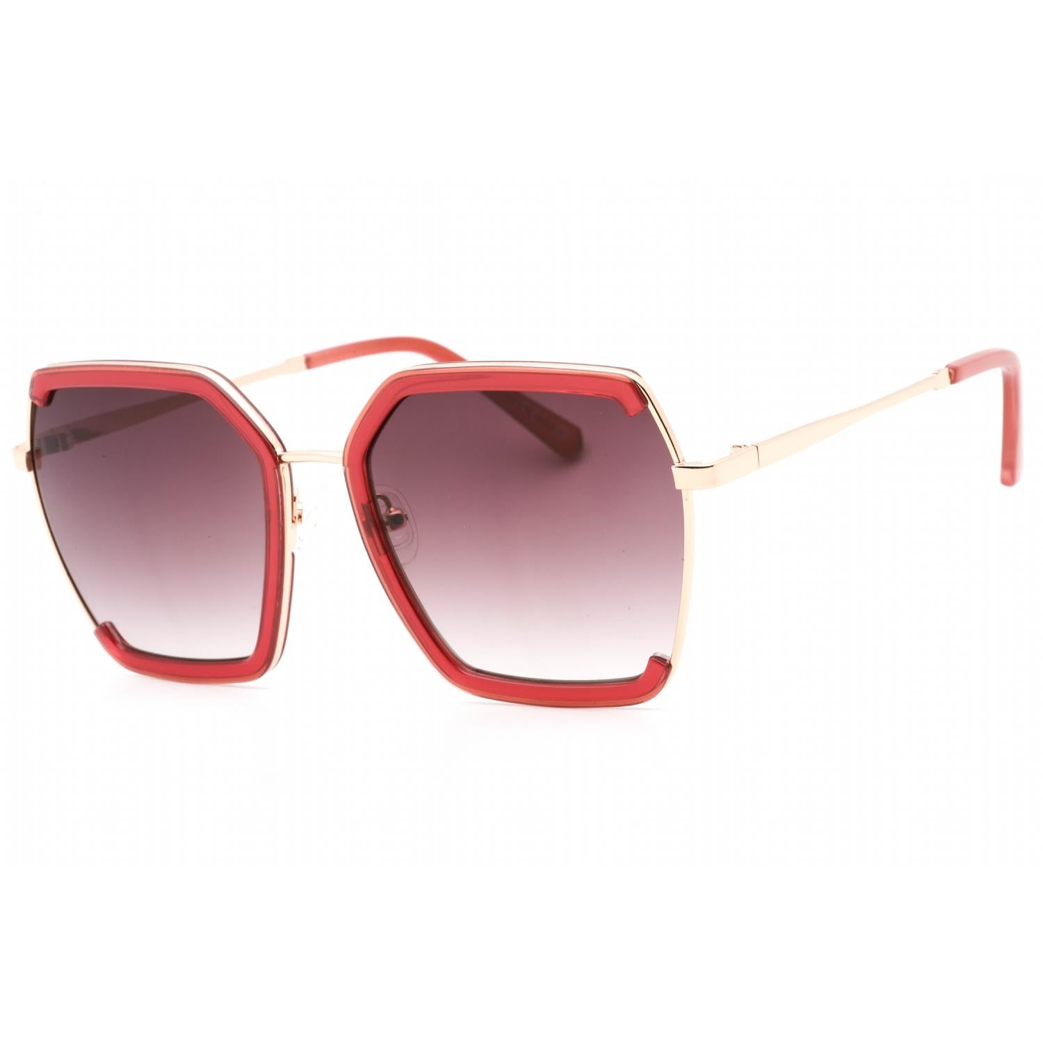 Guess Factory GF0418 Women Rectangular Sunglasses Shiny Bordeaux / Gradient Bordeaux