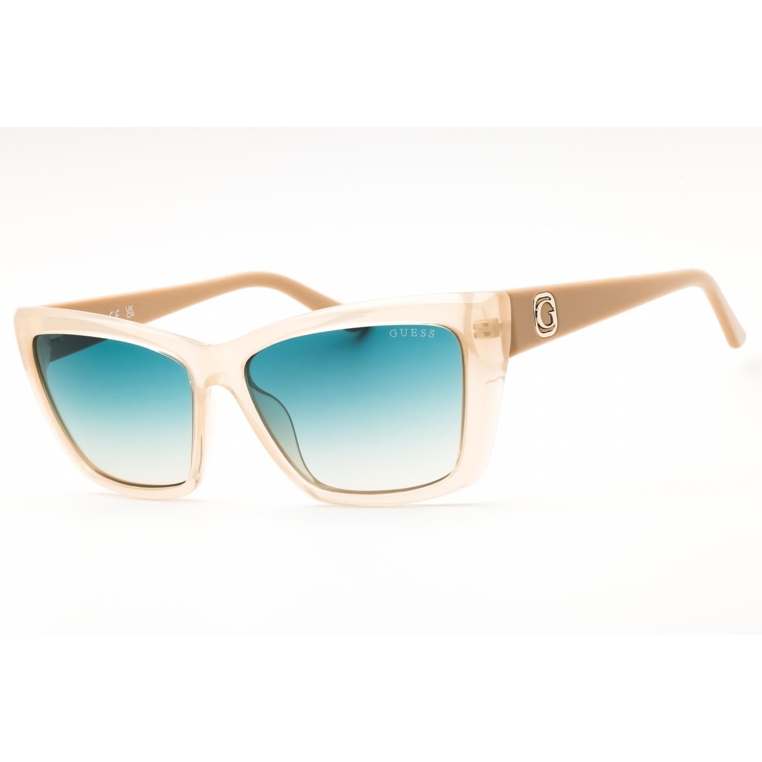 Guess GU00098 Women Cat Eye Sunglasses Ivory / Gradient Green
