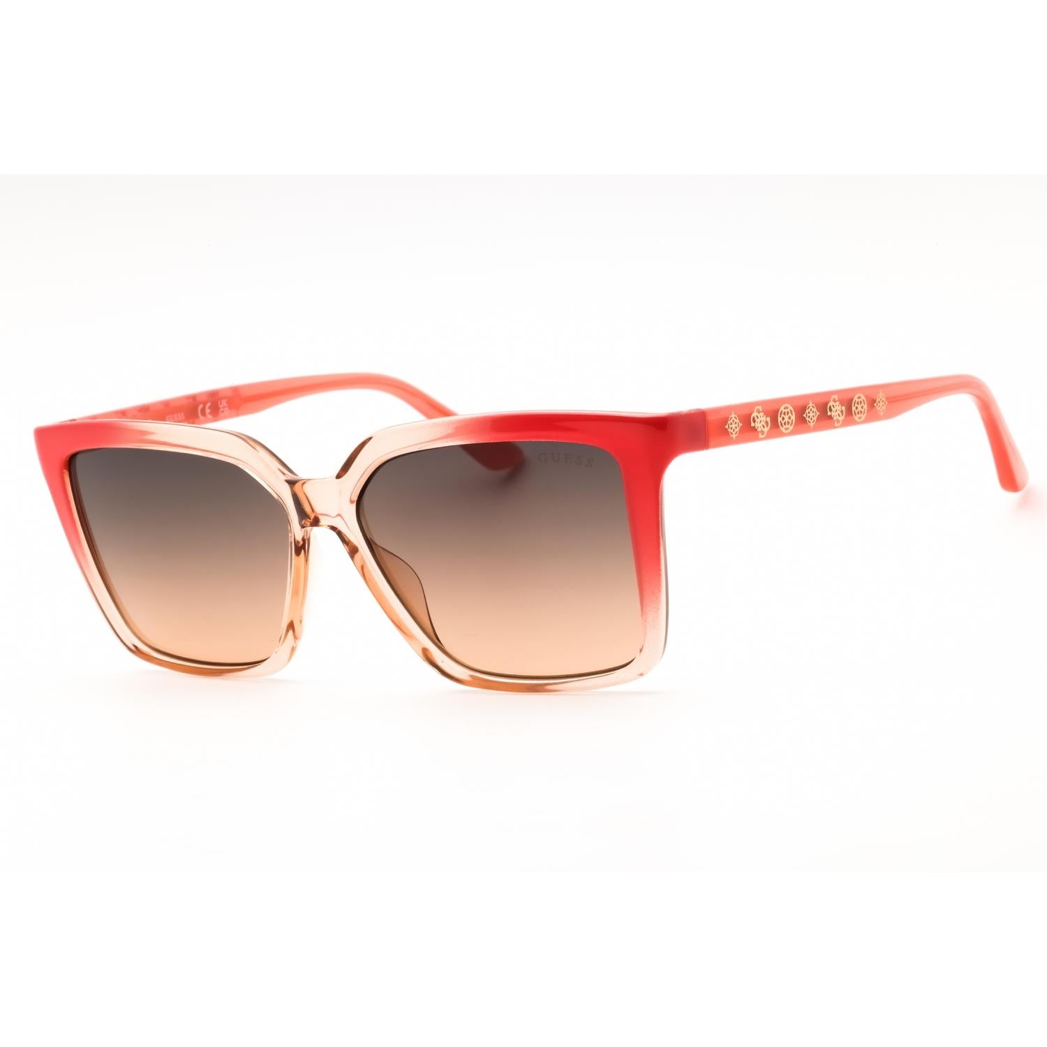 Guess GU00099 Women Rectangular Sunglasses Pink / Gradient Smoke