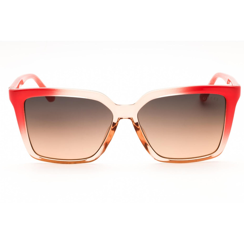 Guess GU00099 Women Rectangular Sunglasses Pink / Gradient Smoke