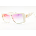 Guess GU00109 Women Rectangular Sunglasses White / Gradient Violet Mirror