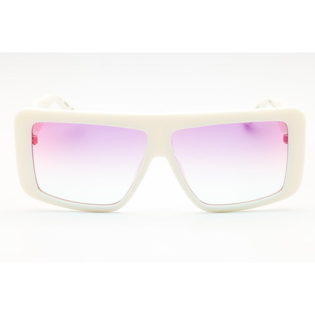 Guess GU00109 Women Rectangular Sunglasses White / Gradient Violet Mirror