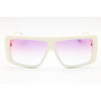 Guess GU00109 Women Rectangular Sunglasses White / Gradient Violet Mirror