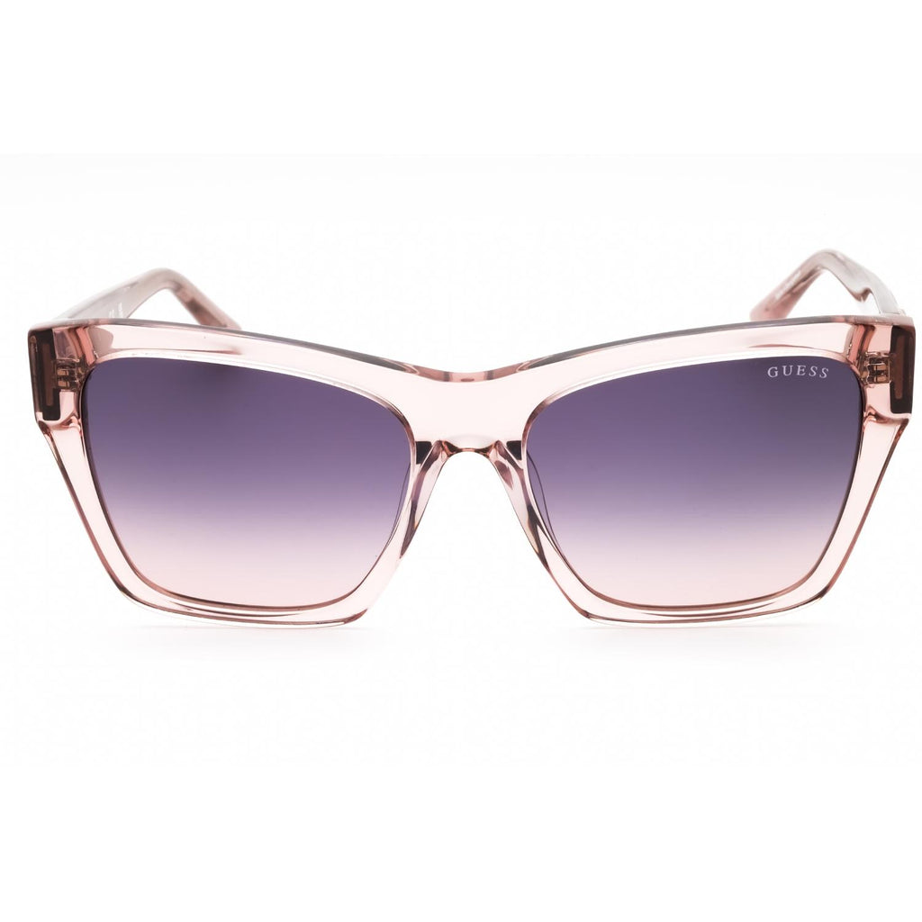 Guess GU00113 Women Cat Eye Sunglasses Shiny Beige / Gradient Violet Mirrorv