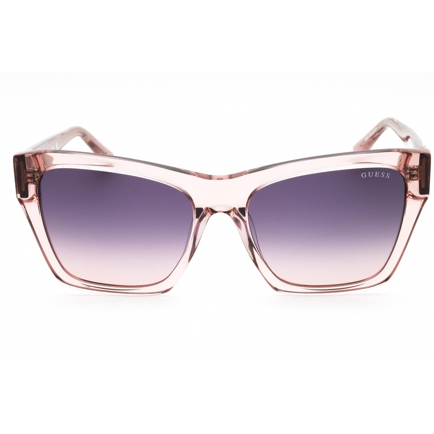 Guess GU00113 Women Cat Eye Sunglasses Shiny Beige / Gradient Violet Mirrorv