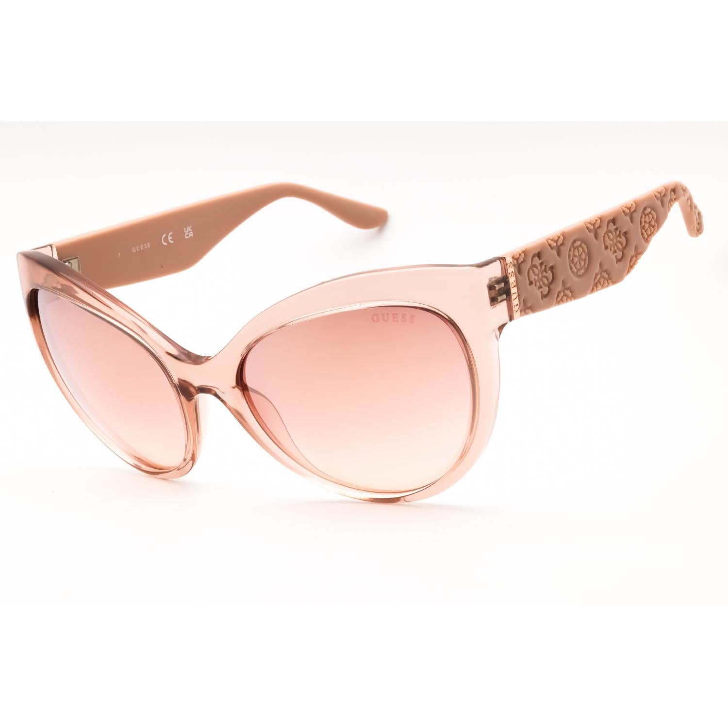 Guess GU00130 Women Oversized Sunglasses Shiny Beige / Bordeaux Mirror