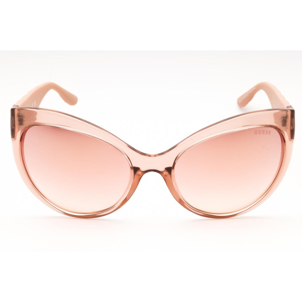 Guess GU00130 Women Oversized Sunglasses Shiny Beige / Bordeaux Mirror