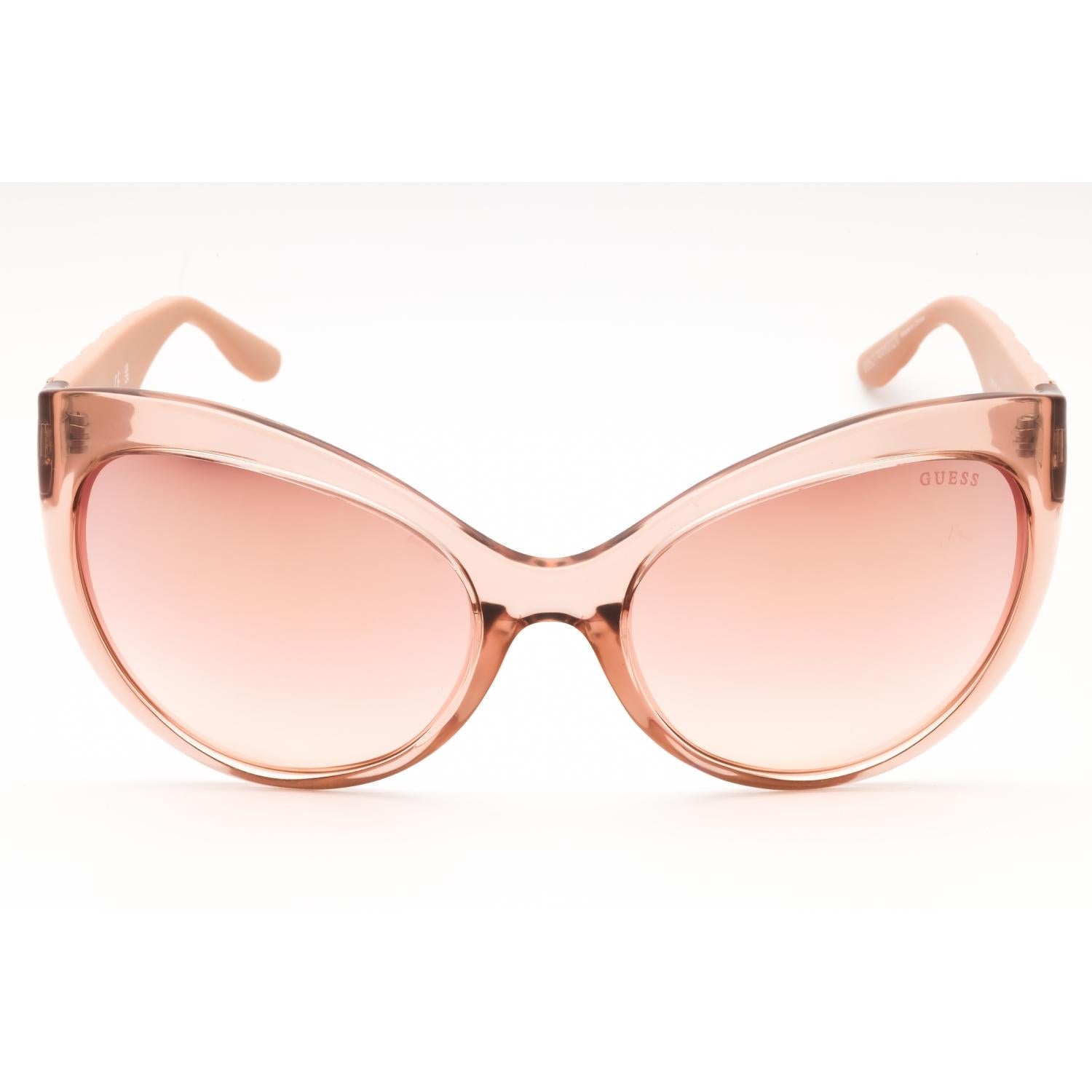 Guess GU00130 Women Oversized Sunglasses Shiny Beige / Bordeaux Mirror