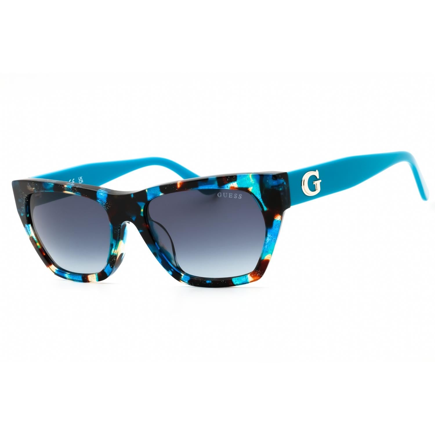Guess GU00203-H Women Rectangular Sunglasses Turquoise / Havana