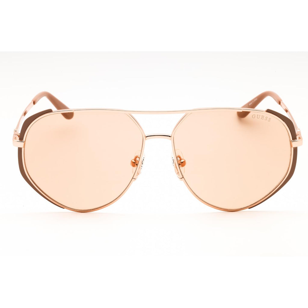 Guess GU00219 Women Aviator Sunglasses Matte Beige / Polished Rose Gold