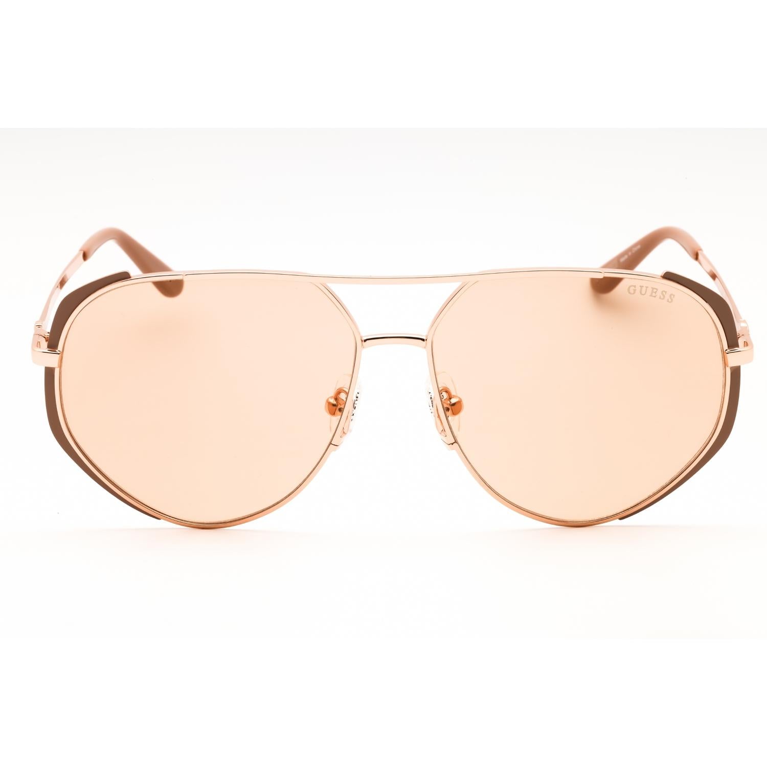 Guess GU00219 Women Aviator Sunglasses Matte Beige / Polished Rose Gold
