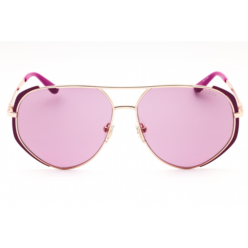 Guess GU00219 Women Aviator Sunglasses Matte Purple / Shiny Rose Gold