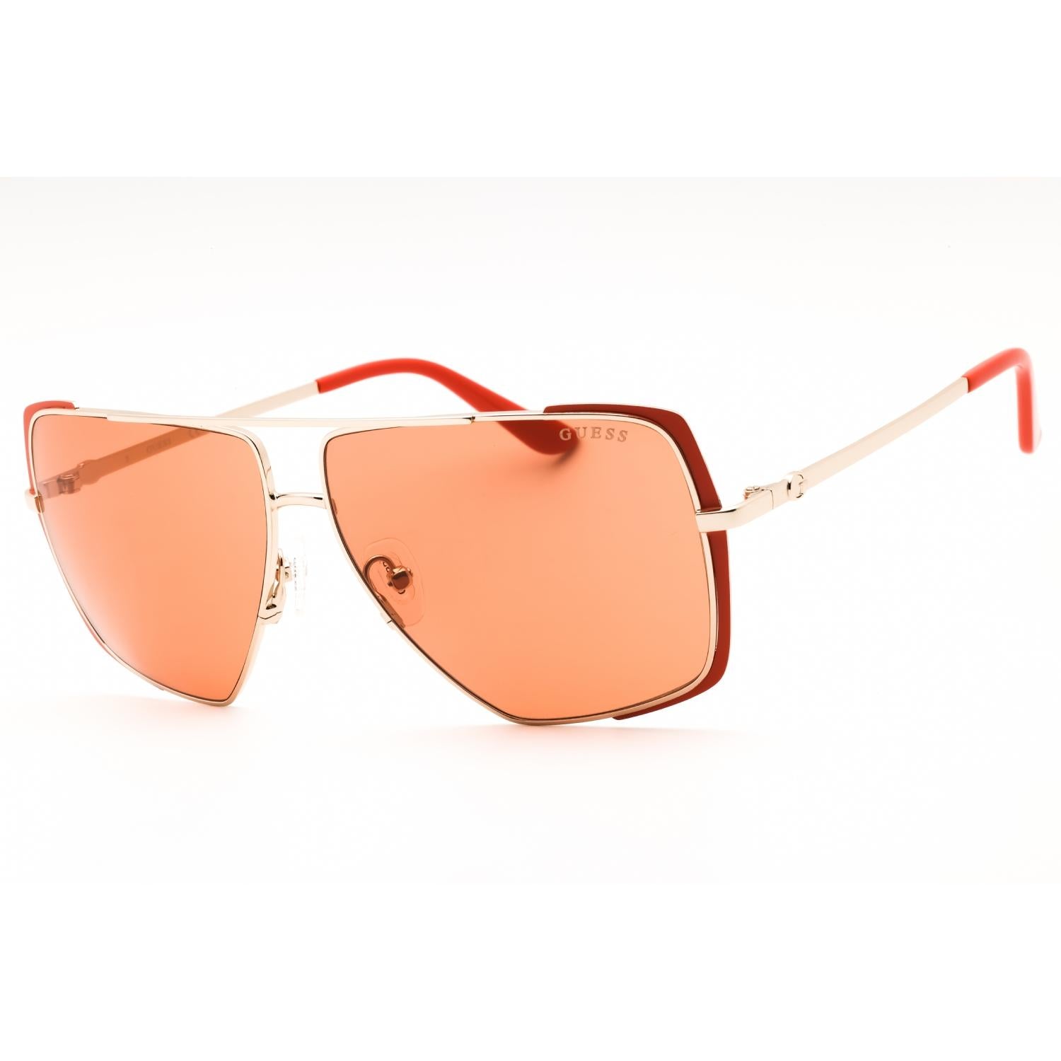Guess GU00220 Women Oversized Sunglasses Matte Orange / Brown