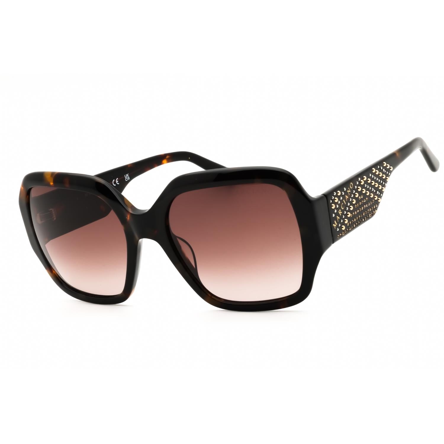 Guess by Marciano GM00014 Dark Havana/Gradient Brown Women's Oversized Sunglasses