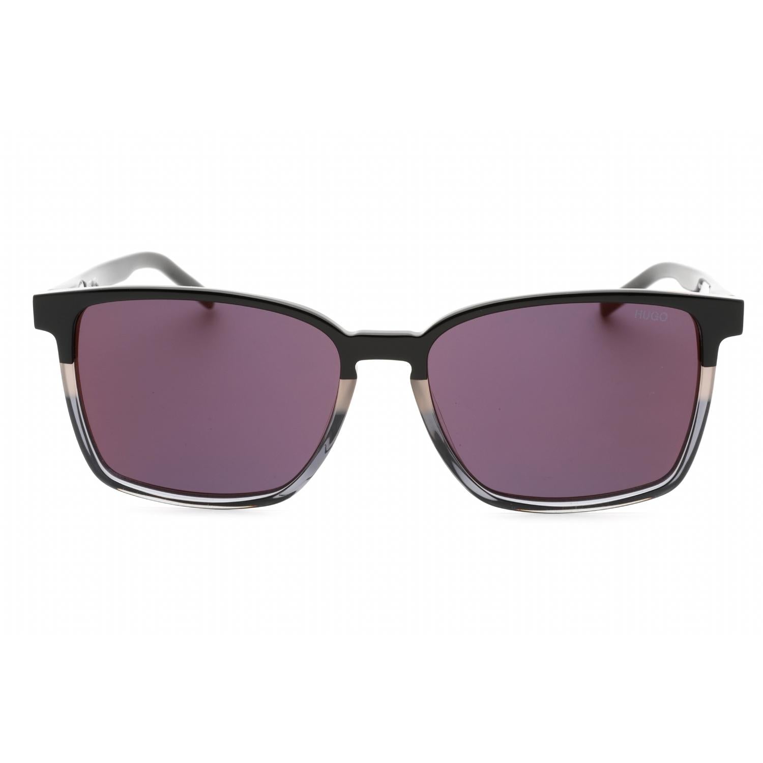 HUGO HG 1128/S Men Rectangular Sunglasses Black Grey / Red SP