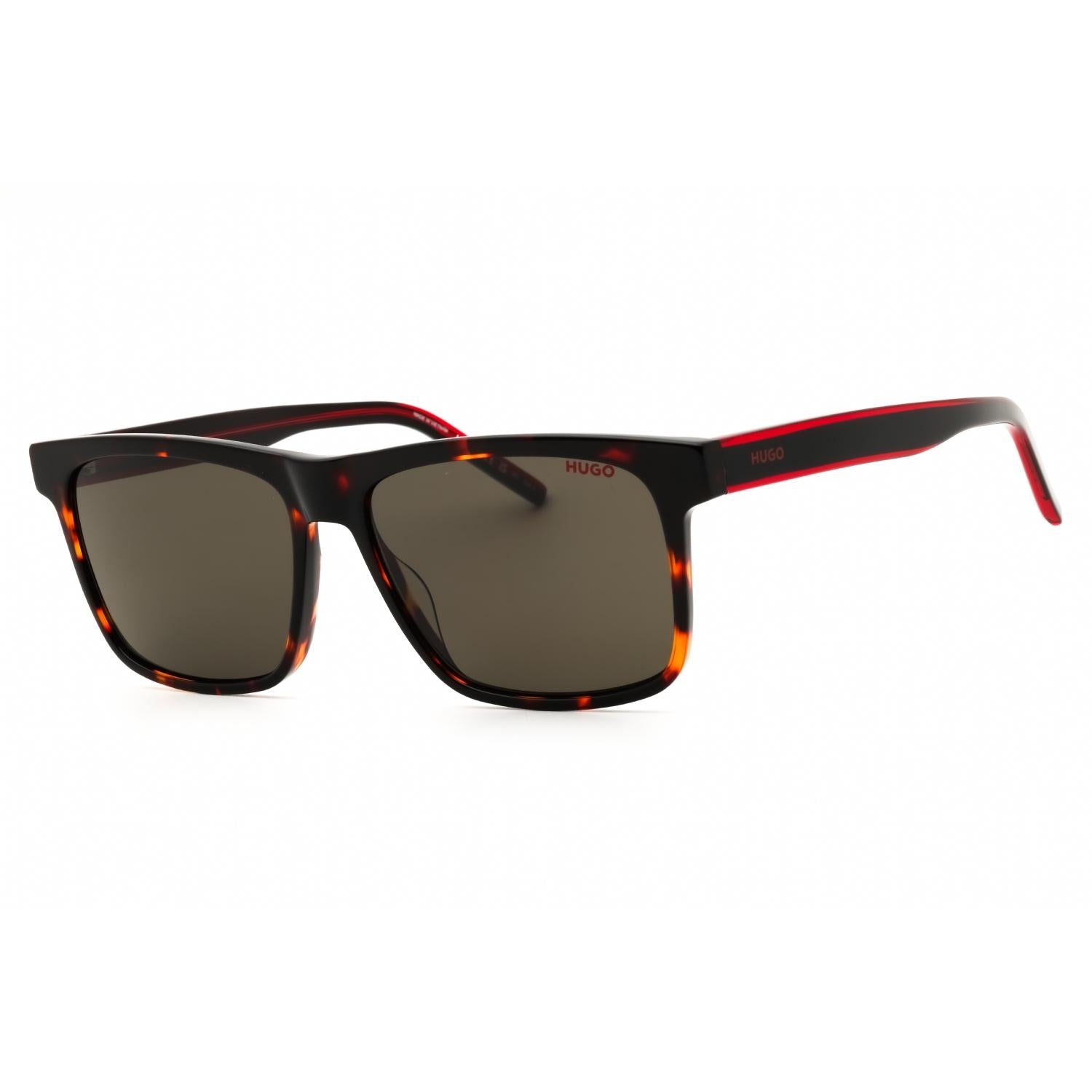 HUGO HG 1242/S Men Rectangular Sunglasses Havana Red / Grey
