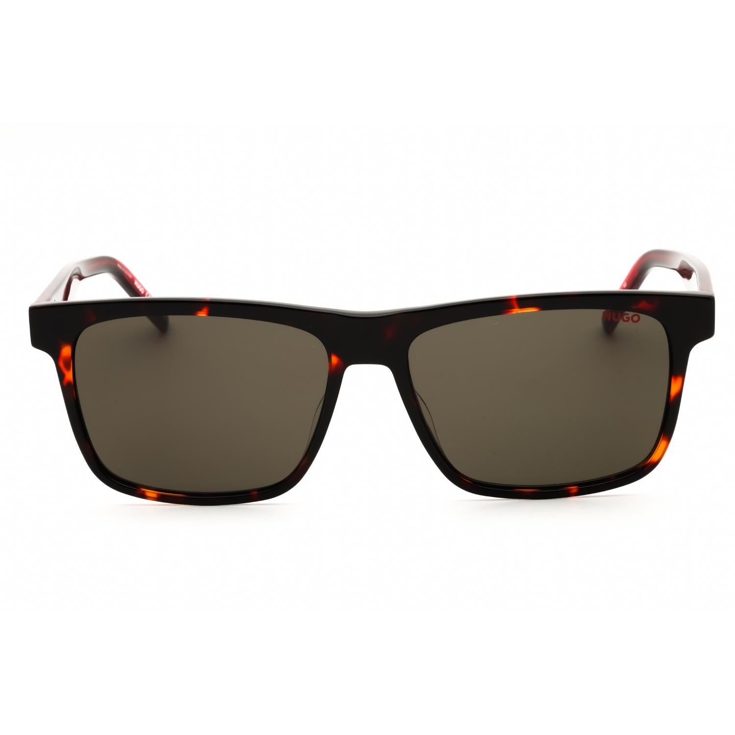 HUGO HG 1242/S Men Rectangular Sunglasses Havana Red / Grey