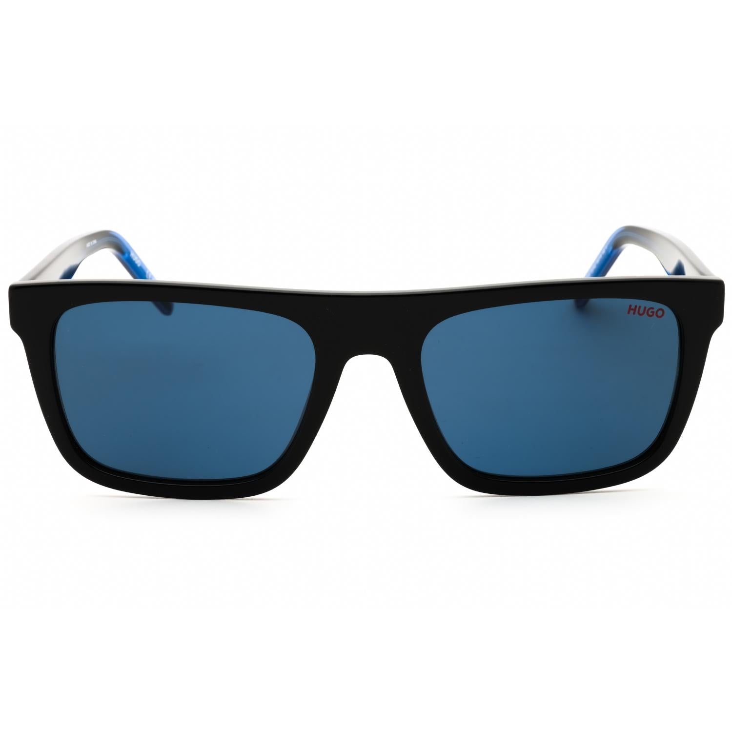 HUGO HG 1297/S Men Rectangular Sunglasses Black Blue / Blue