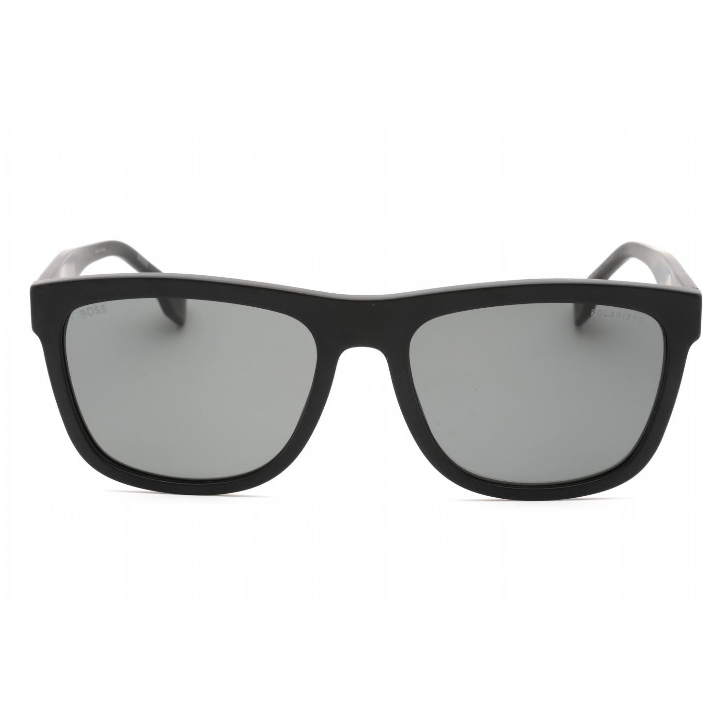 Hugo Boss BOSS 1439/S Men Rectangular Sunglasses Matte Black / Grey PZ