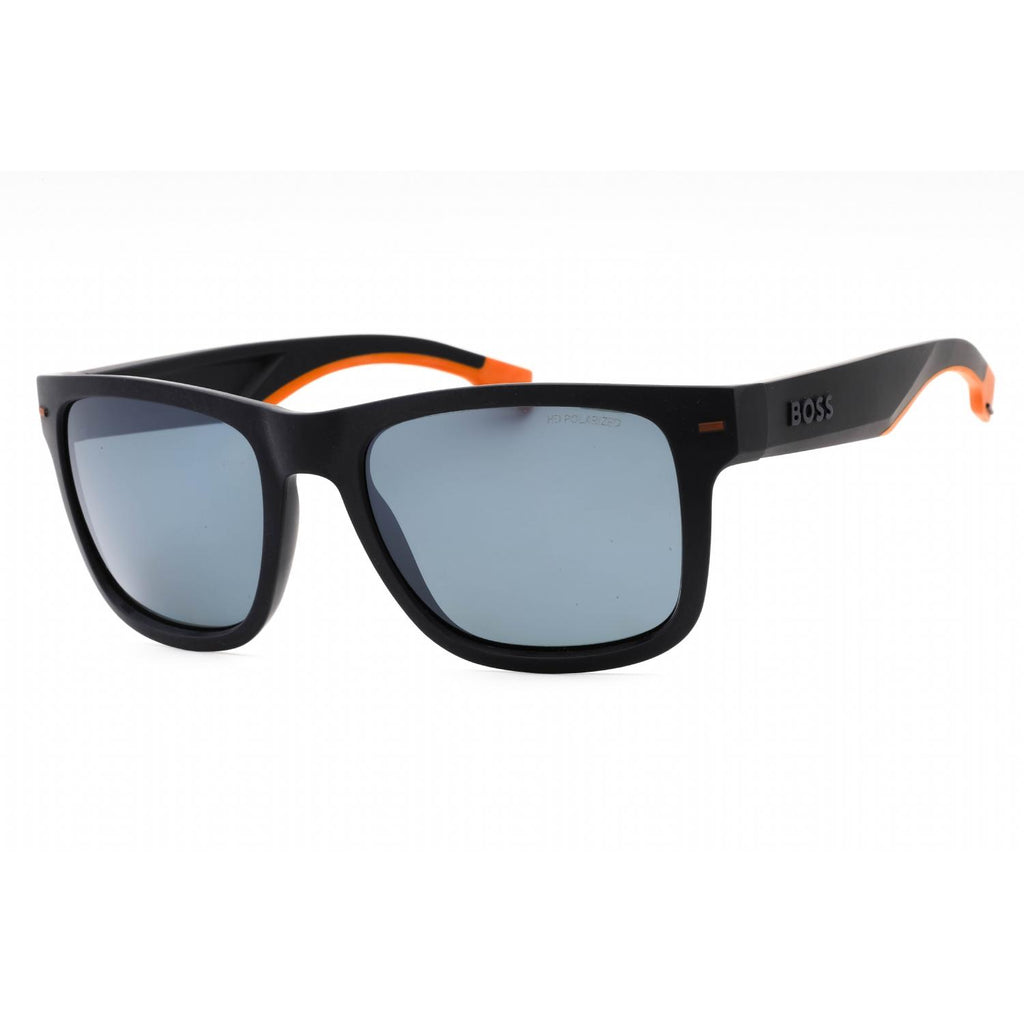 Hugo Boss BOSS 1496/S Men Rectangular Sunglasses Matte Blue Orange / Grey PZ HC OL