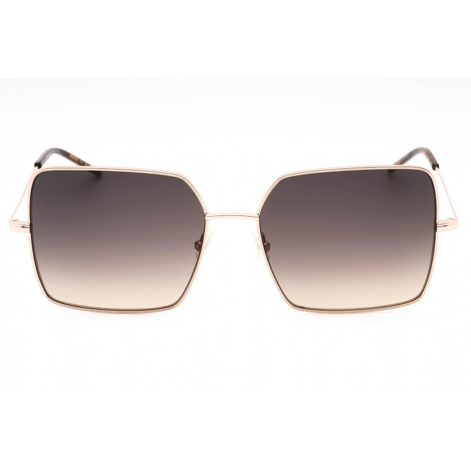 Hugo Boss BOSS 1531/S Women Rectangular Sunglasses Gold Copper / Grey Brown DS