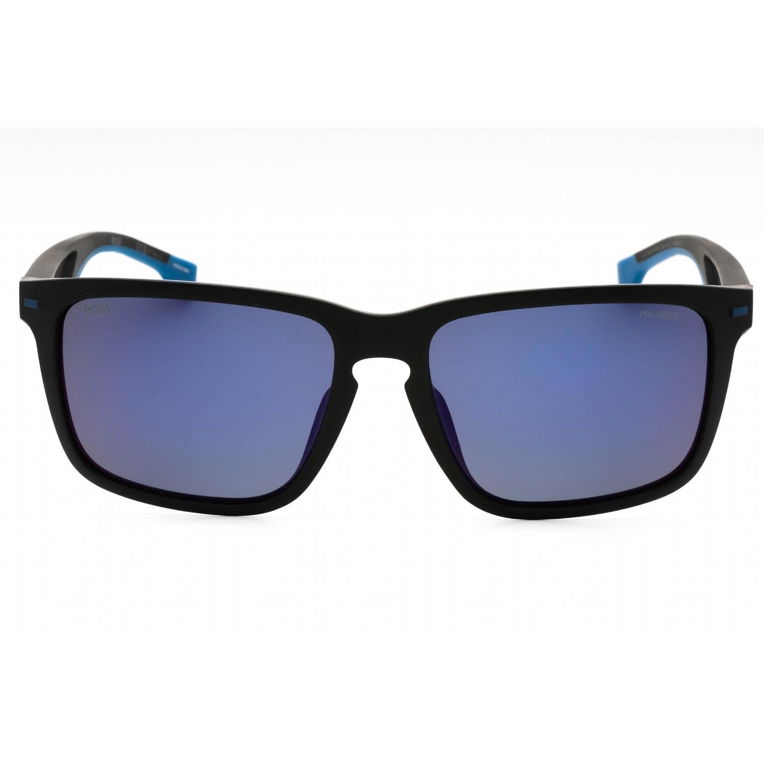 Hugo Boss BOSS 1542/F/S Men Rectangular Sunglasses Matte Grey Blue / BLSP PZ HC OL