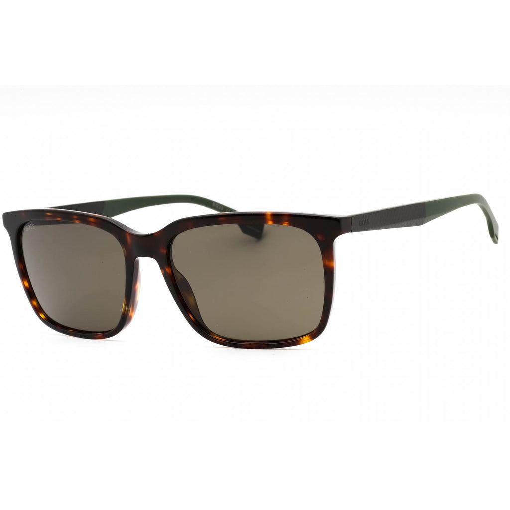 Hugo Boss BOSS 1579/S Men Rectangular Sunglasses Havana Green / Grey AR