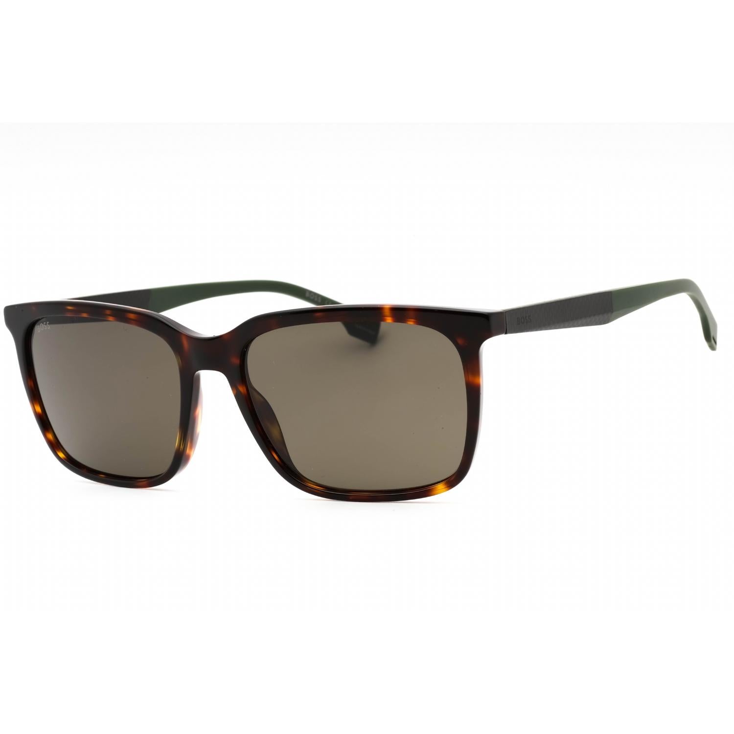 Hugo Boss BOSS 1579/S Men Rectangular Sunglasses Havana Green / Grey AR