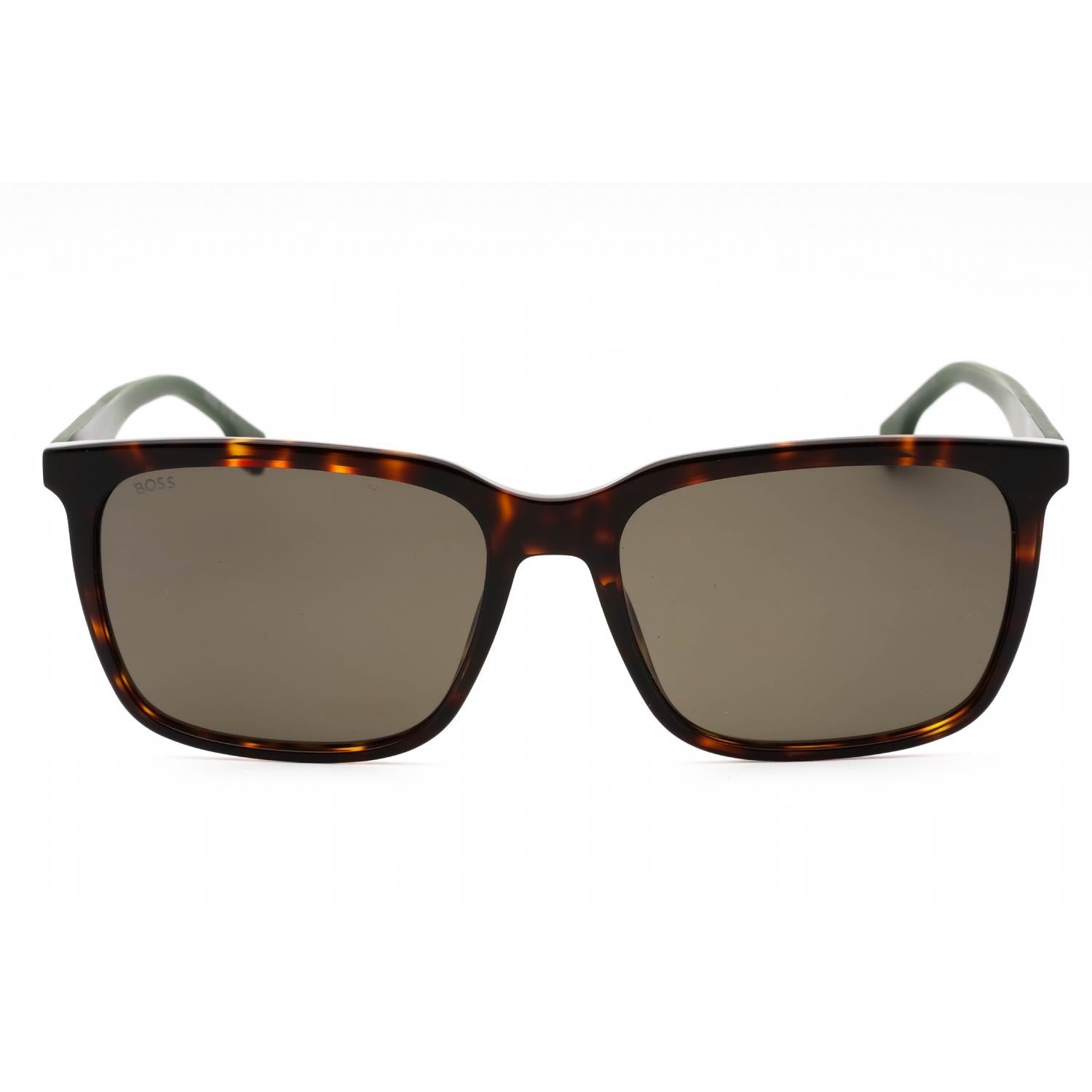 Hugo Boss BOSS 1579/S Men Rectangular Sunglasses Havana Green / Grey AR