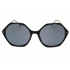 Hugo Boss BOSS 1585/S Women Round Sunglasses Black Crystal / Grey