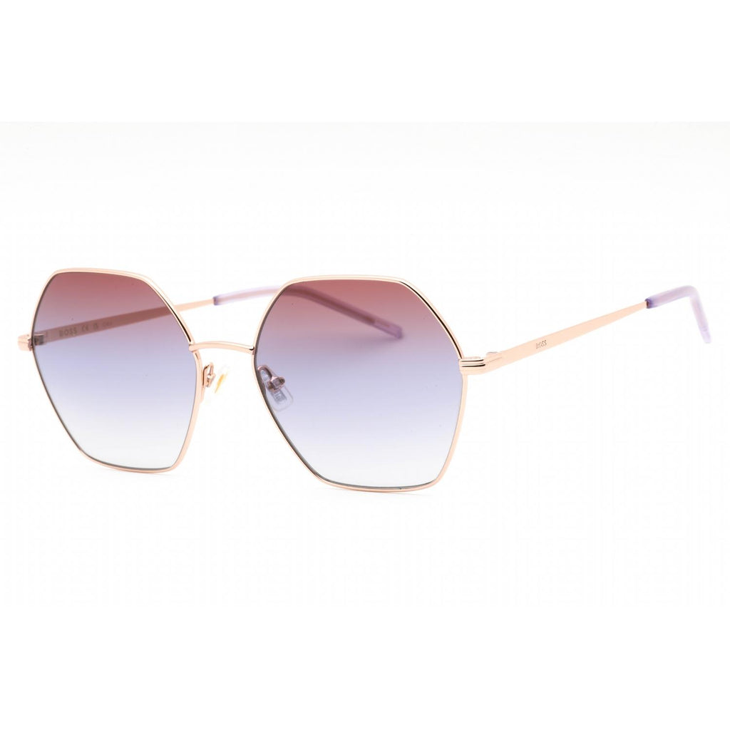 Hugo Boss BOSS 1589/S Women Round Sunglasses Gold Copper / BurgSF Viol