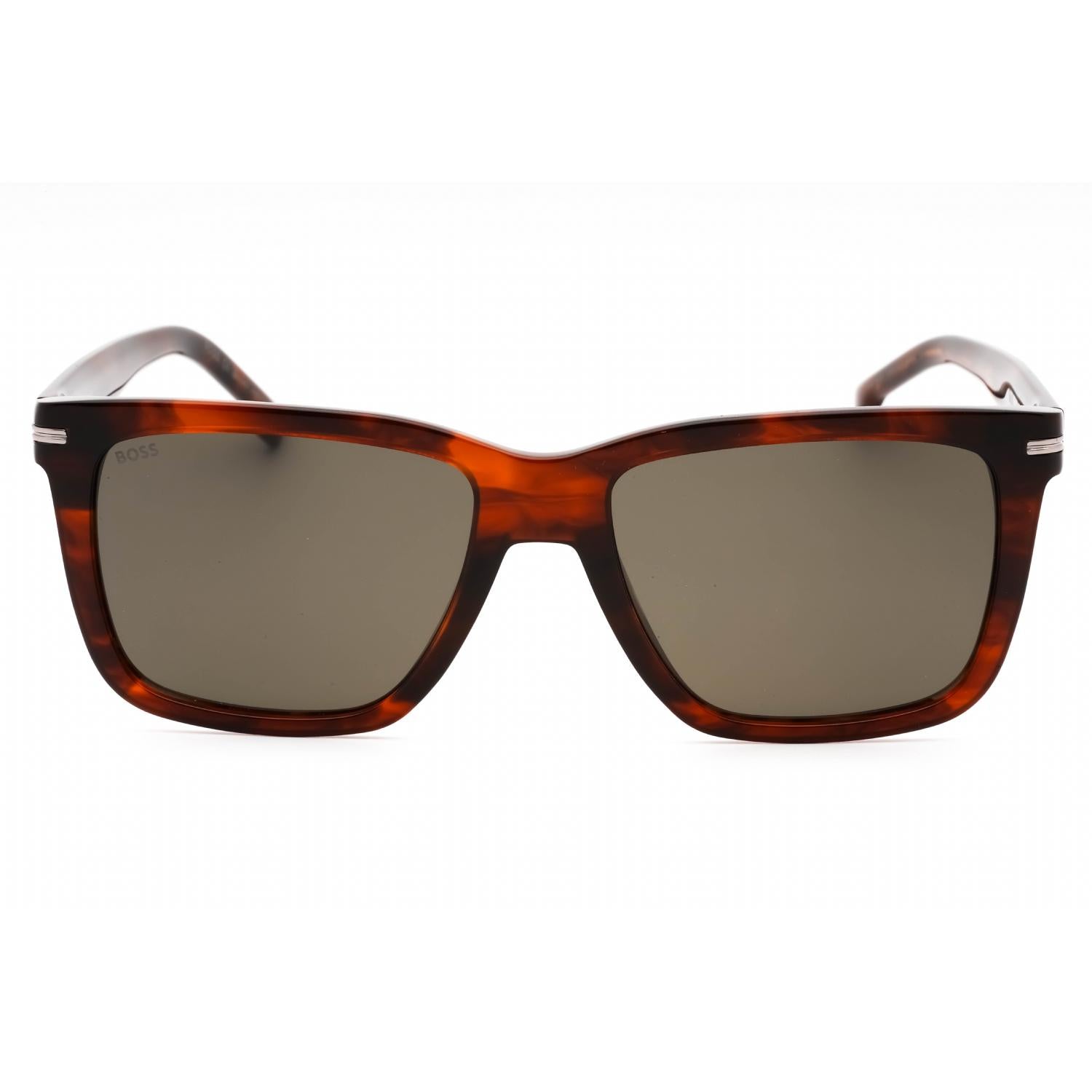 Hugo Boss BOSS 1598/S Men Rectangular Sunglasses Brown Horn / Grey