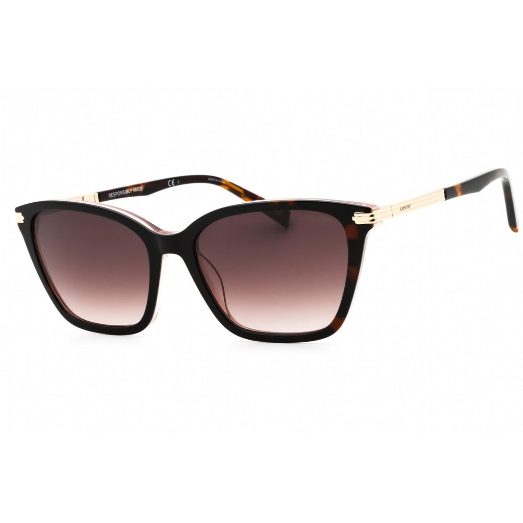 Levi's LV 5017/S Women Rectangular Sunglasses Havana Pink / Brown SF