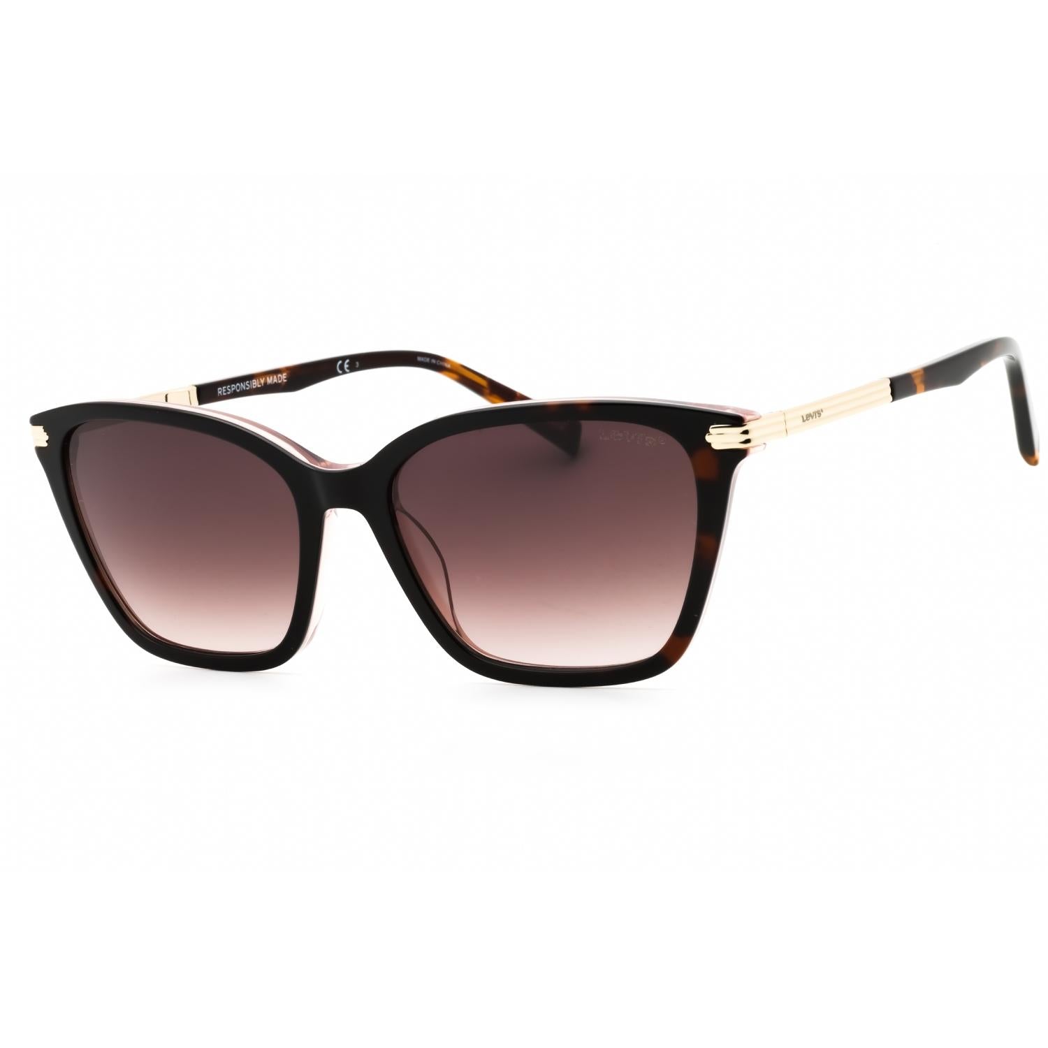 Levi's LV 5017/S Women Rectangular Sunglasses Havana Pink / Brown SF