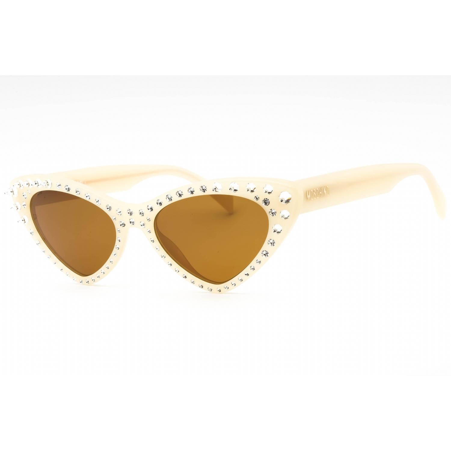 Moschino MOS006/S/STR Women's Cat Eye Sunglasses Ivory Brown