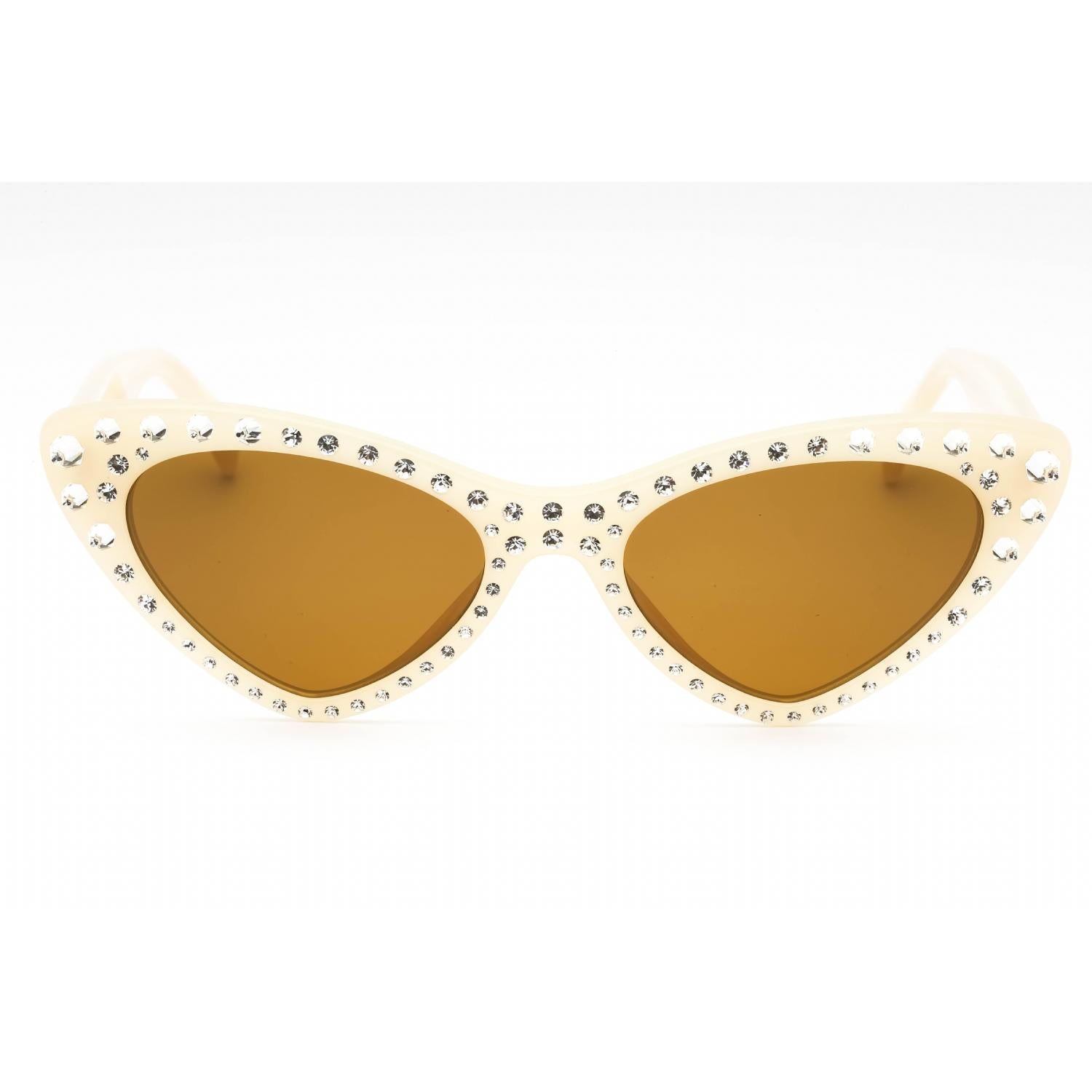 Moschino MOS006/S/STR Women's Cat Eye Sunglasses Ivory Brown