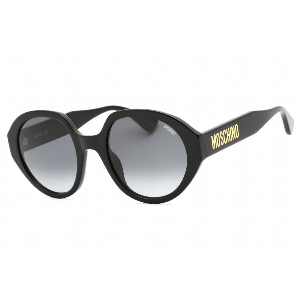 Moschino MOS126/S Women's Oval Sunglasses Black Dark Grey SF