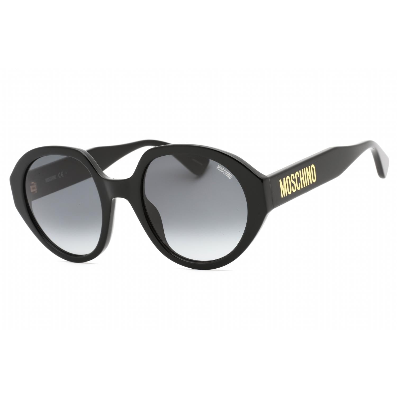 Moschino MOS126/S Women's Oval Sunglasses Black Dark Grey SF