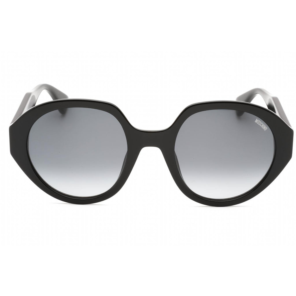 Moschino MOS126/S Women's Oval Sunglasses Black Dark Grey SF