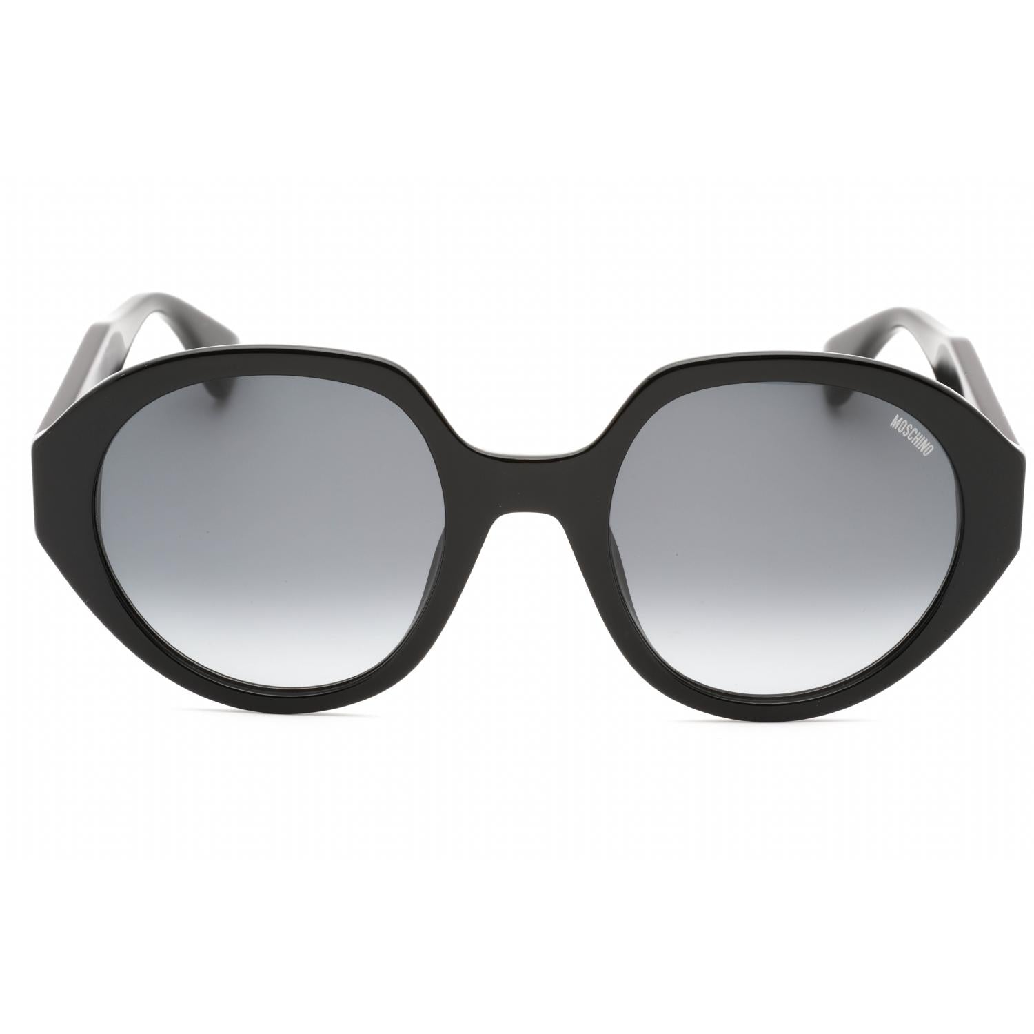 Moschino MOS126/S Women's Oval Sunglasses Black Dark Grey SF