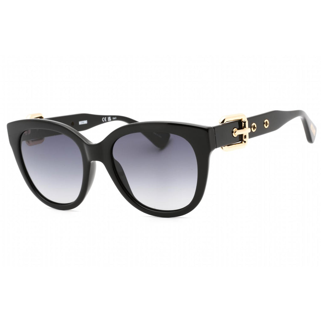 Moschino MOS143/S Women's Round Sunglasses Black Dark Grey SF