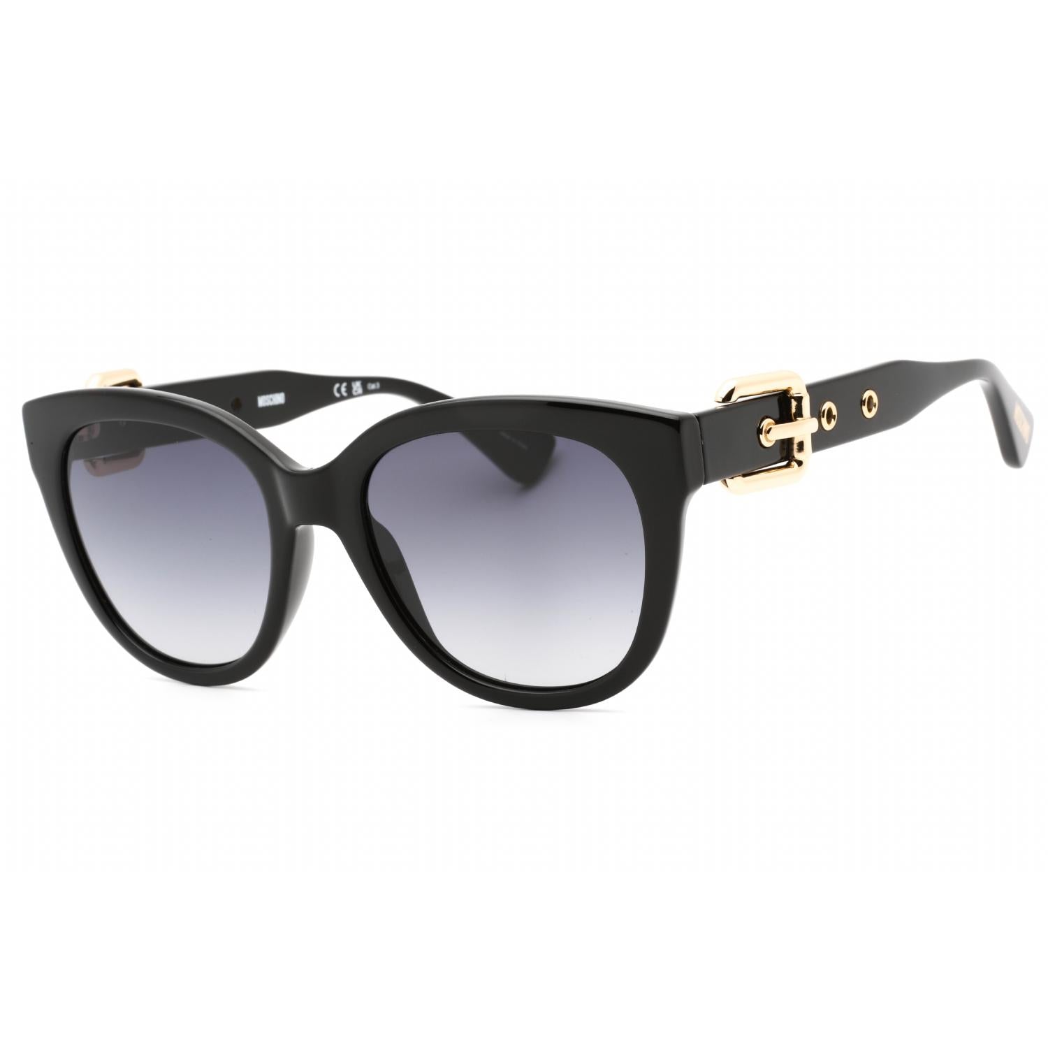 Moschino MOS143/S Women's Round Sunglasses Black Dark Grey SF
