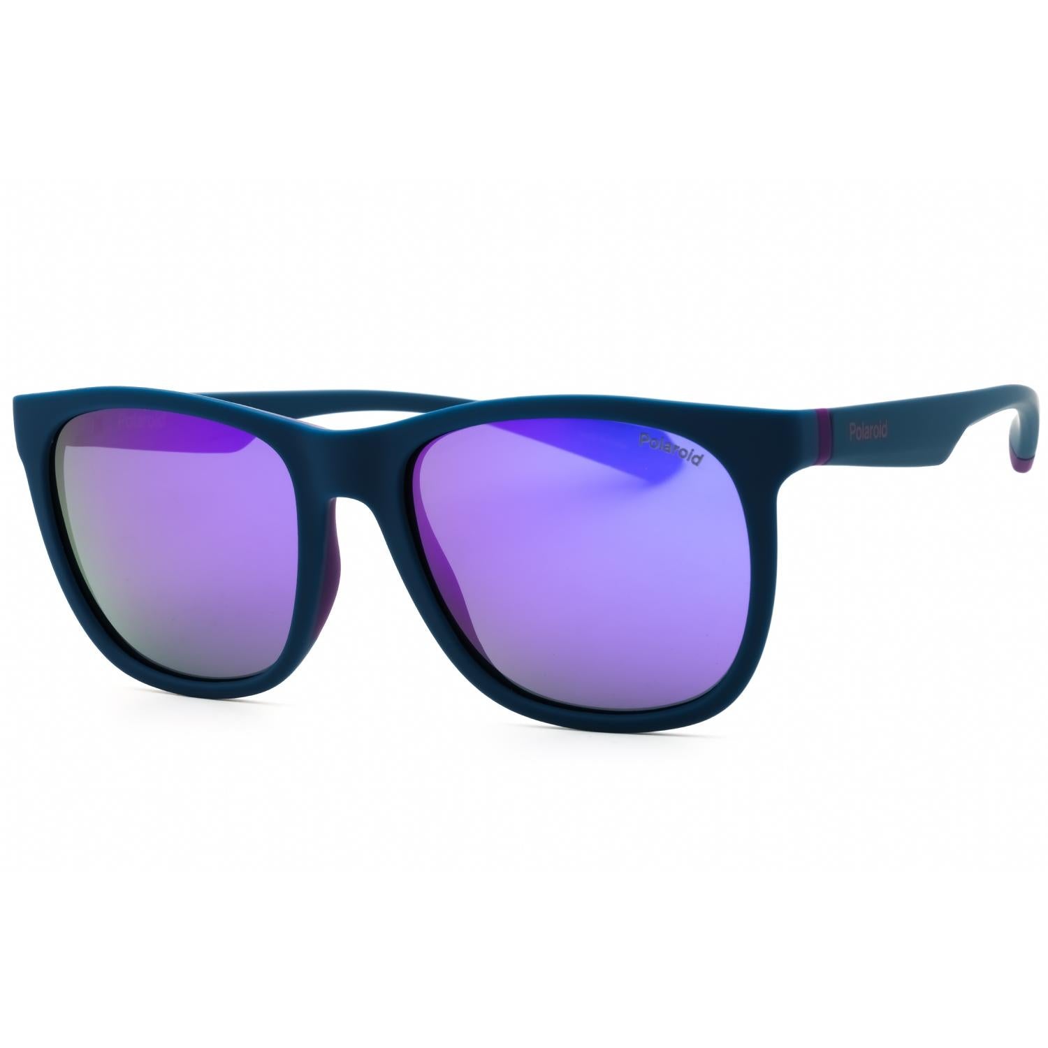 Polaroid Core PLD 2140/S Men Rectangular Sunglasses Matte Blue / Purple Mirror