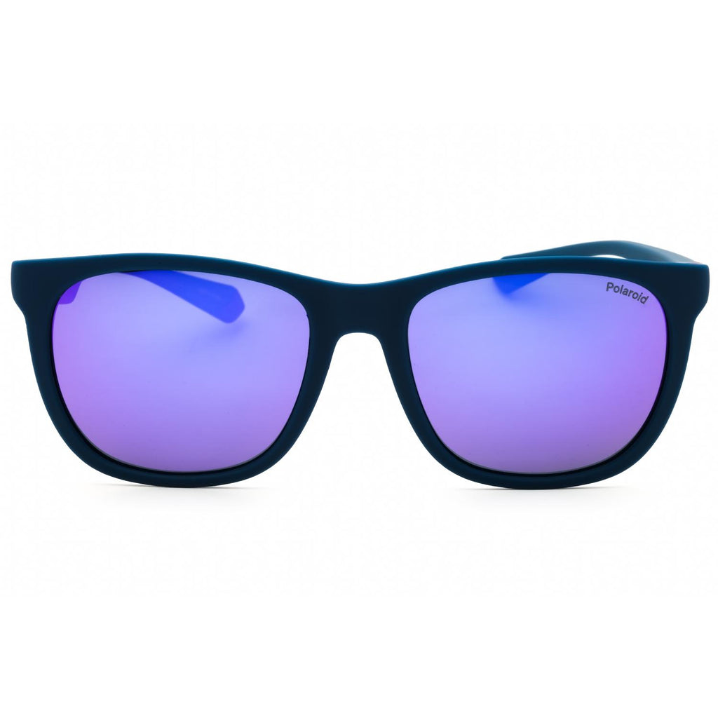 Polaroid Core PLD 2140/S Men Rectangular Sunglasses Matte Blue / Purple Mirror