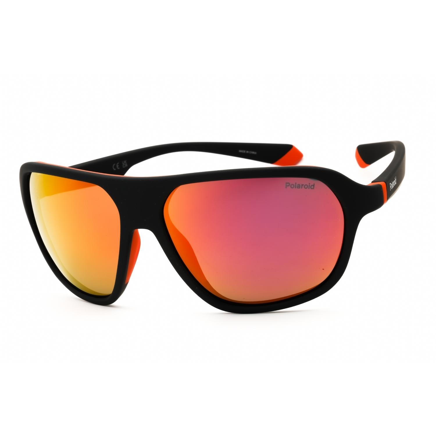 Polaroid Core PLD 2152/S Men Rectangular Sunglasses Black / Orange Grey Mirror