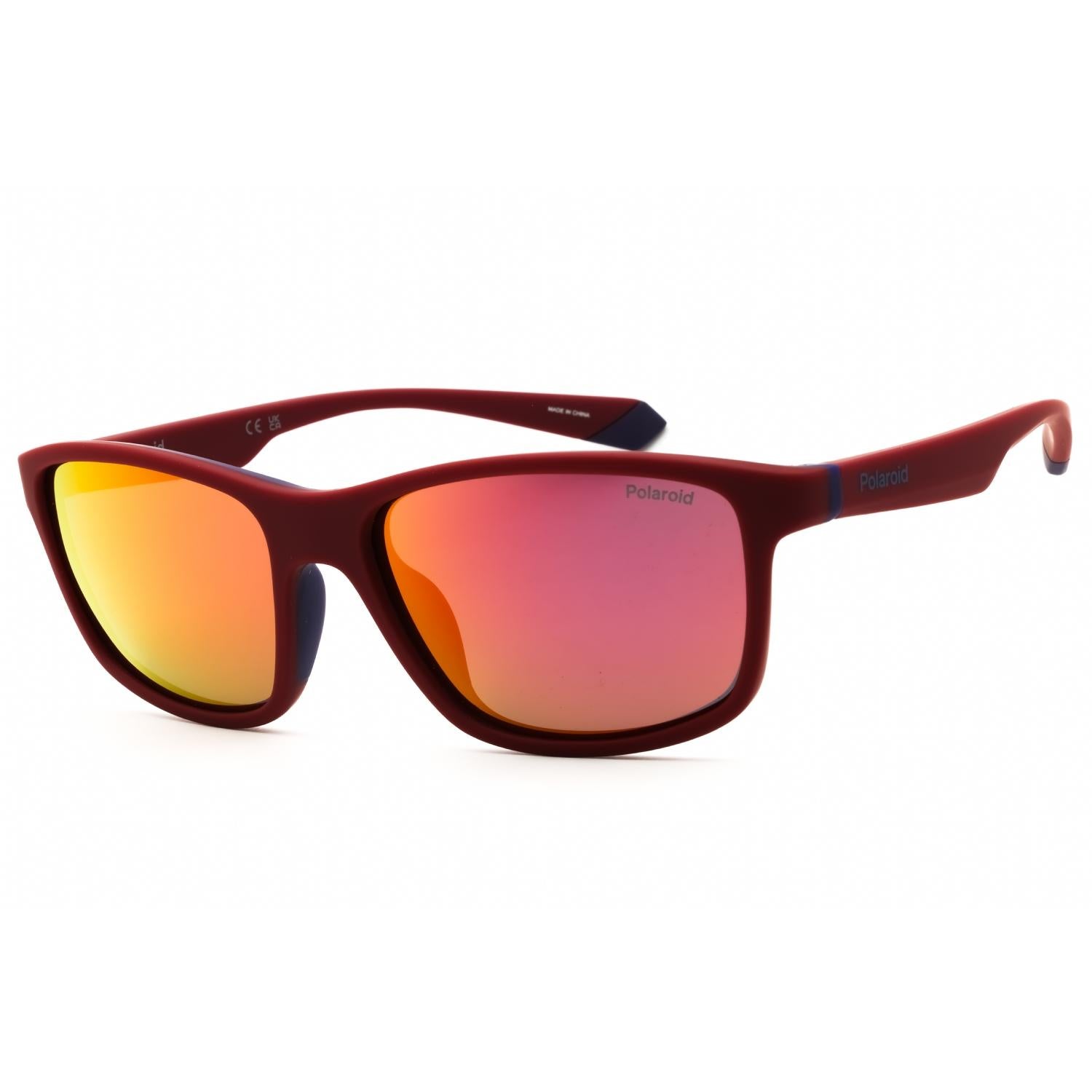 Polaroid Core PLD 2153/S Men Rectangular Polarized Sunglasses Matte Red / Red Multilayer