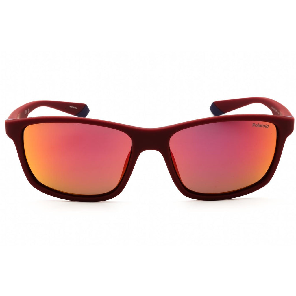 Polaroid Core PLD 2153/S Men Rectangular Polarized Sunglasses Matte Red / Red Multilayer