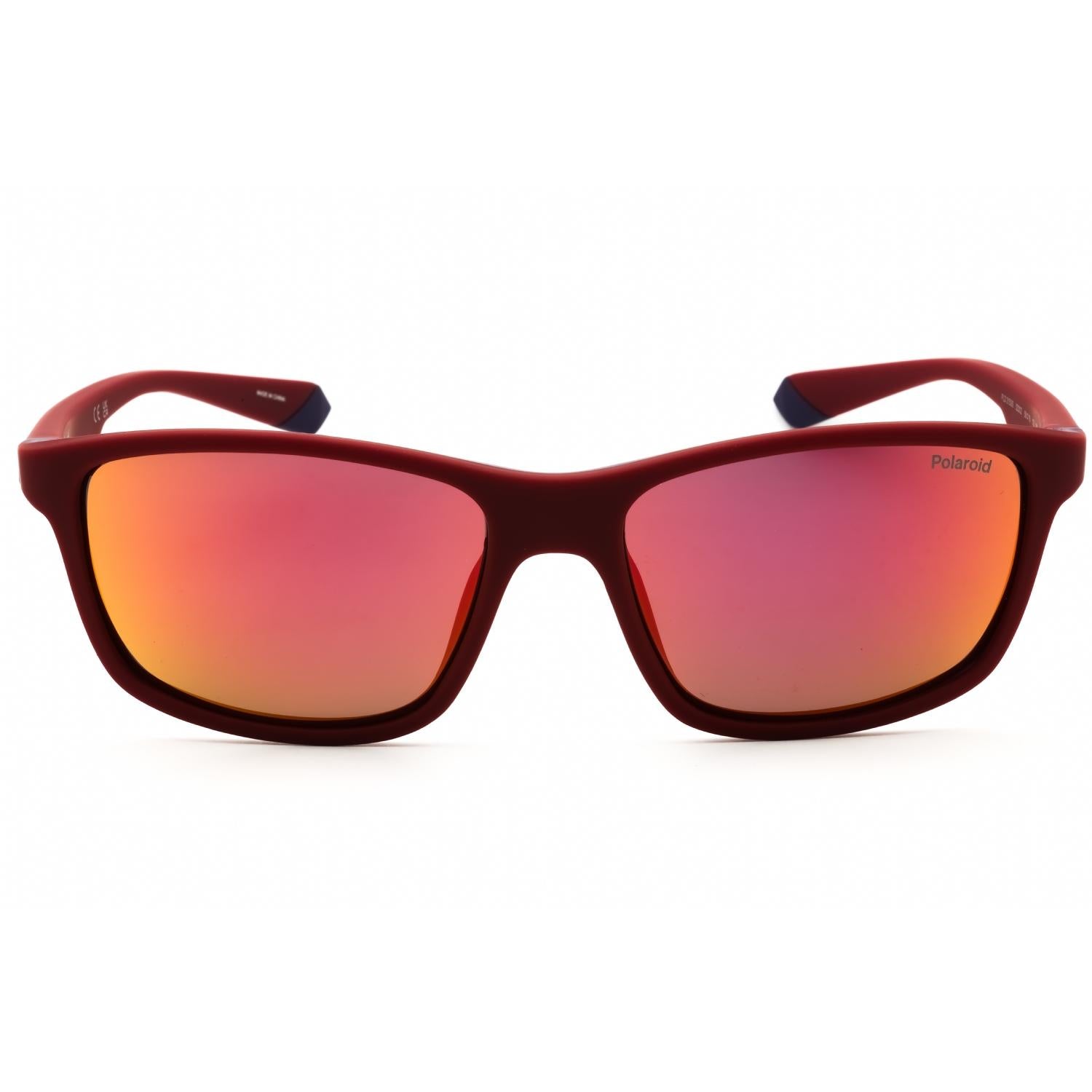 Polaroid Core PLD 2153/S Men Rectangular Polarized Sunglasses Matte Red / Red Multilayer